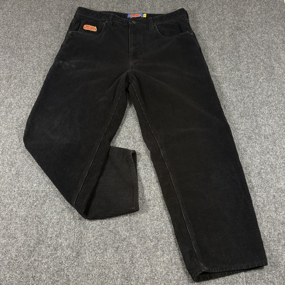 Empyre Relax Black Corduroy Skate Pants Baggy Loose Size 34X 28 90s Y2K